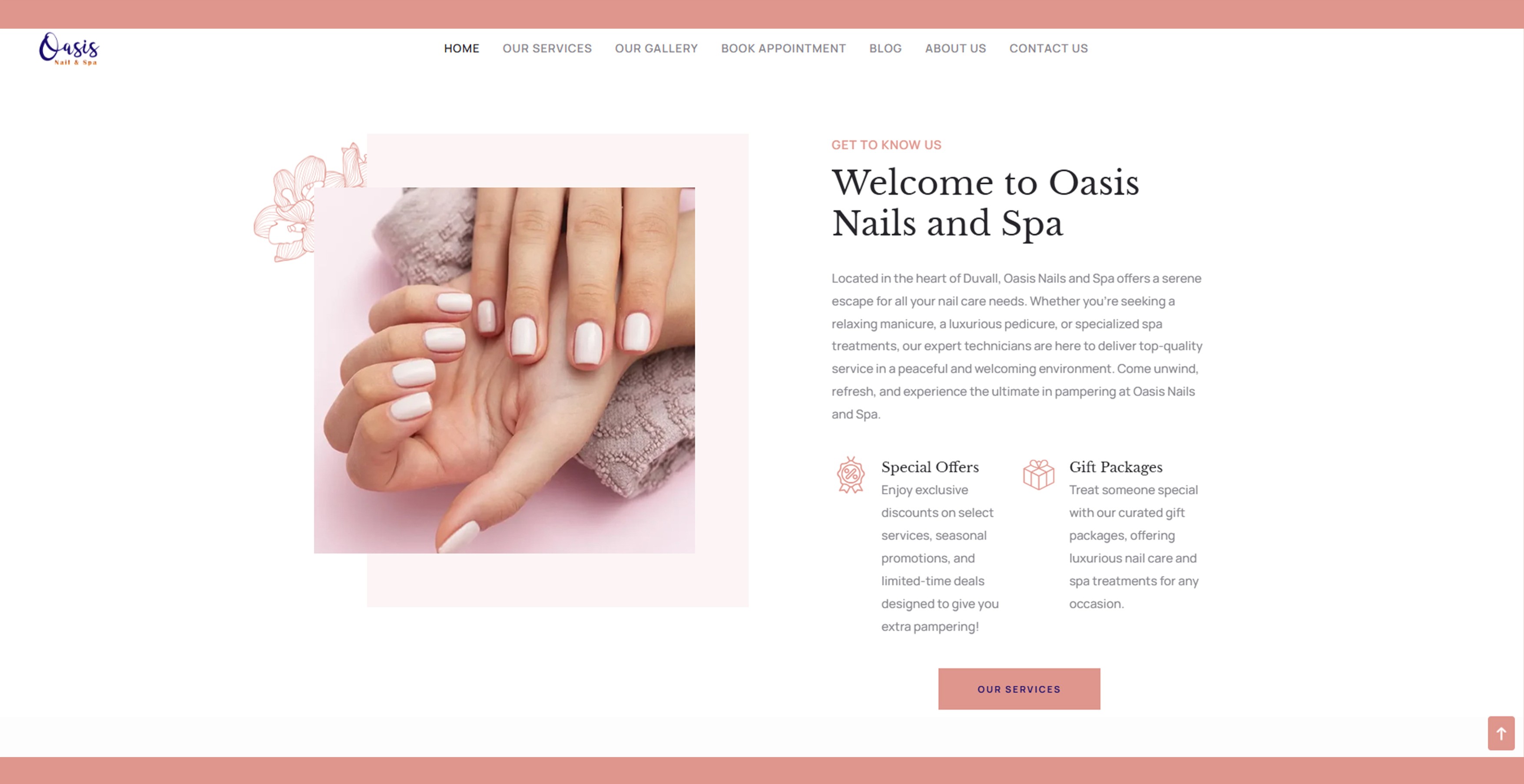 Oasis Nails & Spa website preview